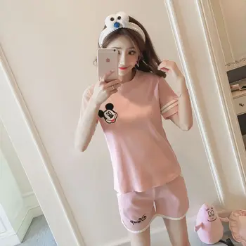 

Summer Night Suit for Women Cotton Pajamas Set Short Sleeved Princess Sweet Lovely Vintage Royal Pyjamas House Wear Suit Pijama