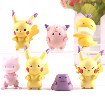 

Q Version Monsters Clefable Mew Clefairy Psyduck Jigglypuff Action Figure Anime Cartoon PVC Collection Model Toy 7pcs/set