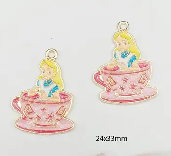 

20 pcs Cartoon alice princess Metal Charm Pendants DIY Jewelry Making Gift