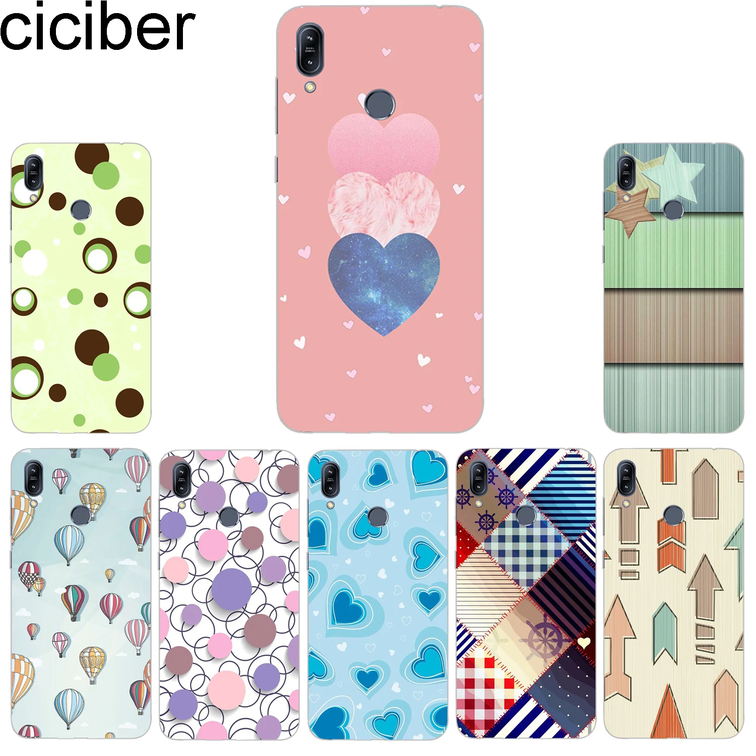ciciber Phone Cases For ASUS Zenfone Max Pro (M1) (M2) Case TPU Back Cover ZB601KL ZB602KL ZB631KL ZB633KL ZB555KL Heart Balloon |