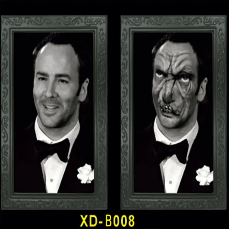 FAROOT 3D лицо-изменение фоторамка хэллоуинская страшилка праздничное украшение для вечеринок Реквизит панорамная стерео картина с фоторамкой - Цвет: F