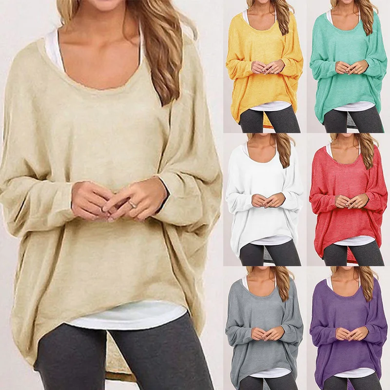 

Autumn T Shirt Women New Arrivals Loose Tshirt Female O Neck Long Batwing Sleeve T-Shirt Korean Clothes Tee Shirt Femme 2020