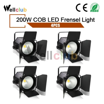 

4pcs Led Fresnel Light 200W 3100-3200K Fresnel Lighting Photography Studio Lamp