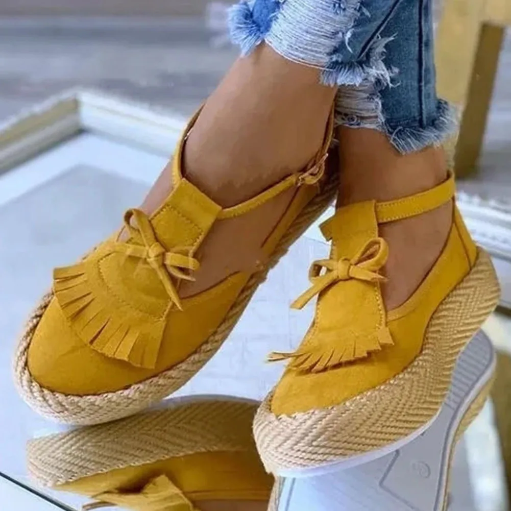 New Design 2020 Large Size 43 Platform Shoes Woman Flats Buckle Strap Concise Comfortable Sweet Bowtie Women | Спорт и развлечения