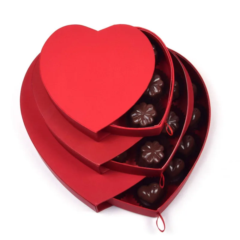 

Heart Shape Chocolate Gift Boxes Candy Box Valentine's Day Birthday Gift Paper Box Prensent Carton Paper Box bolsas de papel