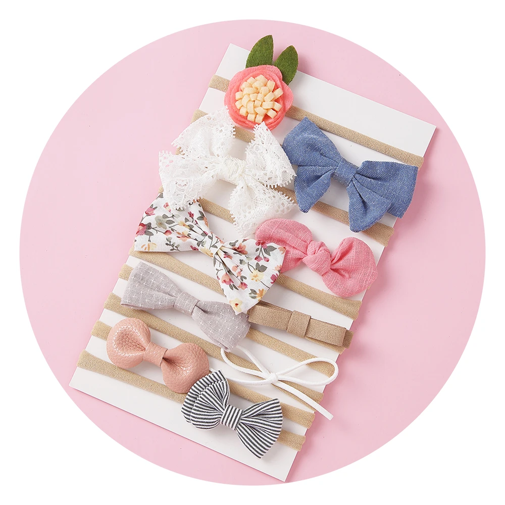 10 шт./лот новые хлопковые нейлоновые повязки на голову для девочек эластичные