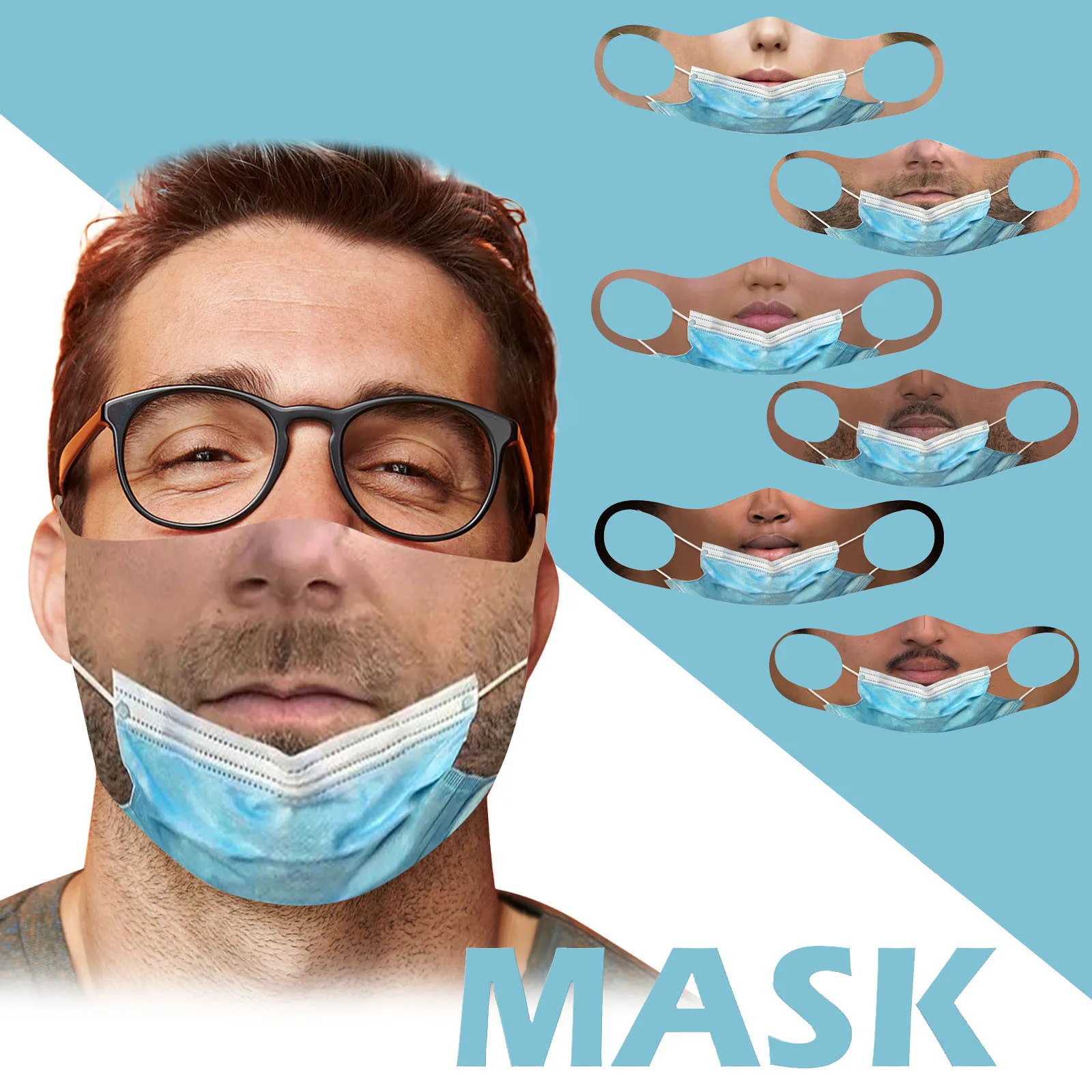 Повязка на голову mascarillas 1 шт. взрослых шутки Для женщин с принтом Человек Маски