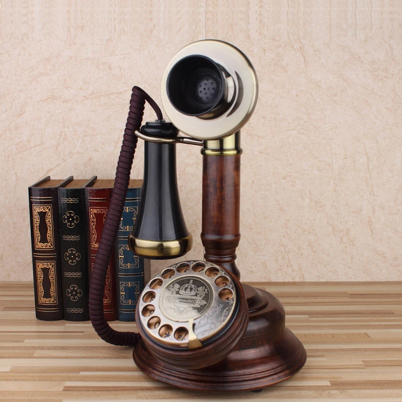 Antique Landline Telephone revolve Dial rotary Vintage fixed phone European Retro for Home office Decoration house - Цена: US $102.31