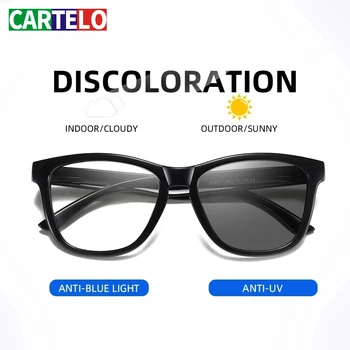 

CARTELO Chameleon Discoloration Sun Glasses for Men UV400 Male Driver Goggles Driving Photochromic Sunglasses Men Polarized