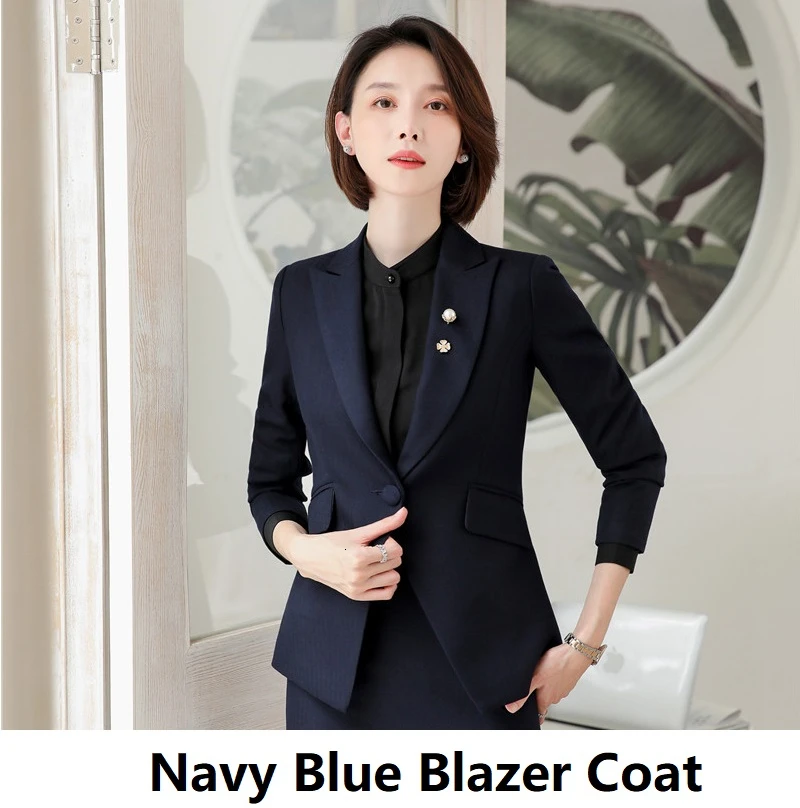 Blue Blazer Coat Новинка, розовые женские офисные костюмы для работы, профессиональные костюмы, Осень-зима, женские деловые блейзеры, OL стили, брючные костюмы - Цвет: Blue Blazer Coat