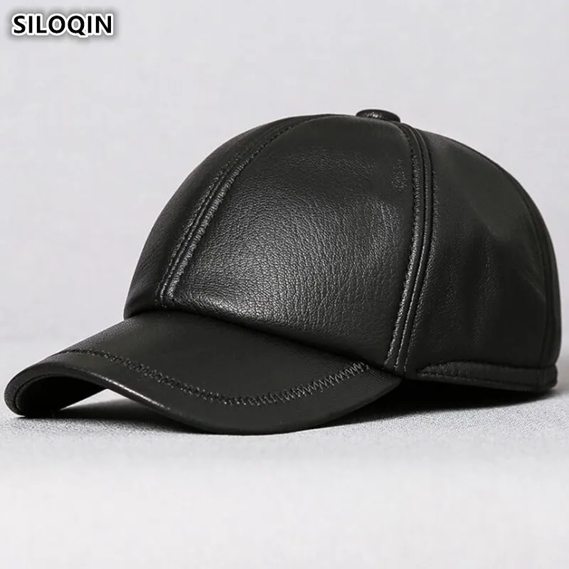 Snapback Кепка SILOQIN мужские кожаные брендовые Кепки из овечьей кожи s шляпа