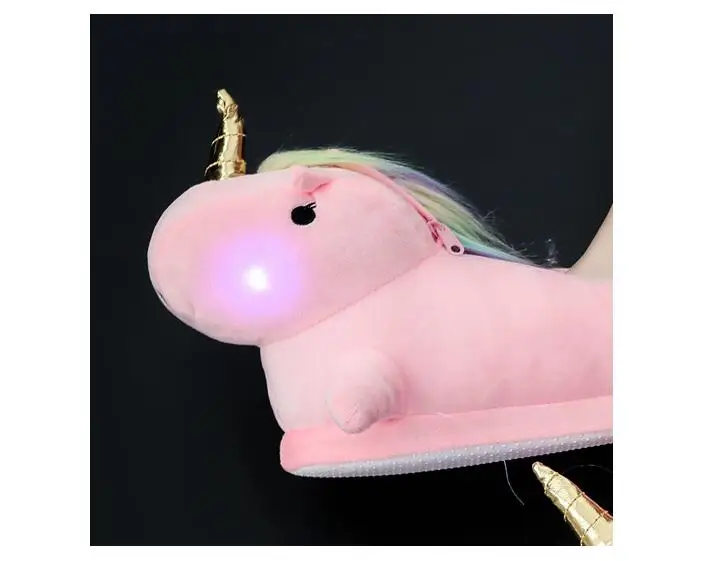 Women Fur Slippers Winter Unicorn Slipper Adult Soft Home Slipper Keep Warm Indoor Slippers Women Cozy Home Shoes for Girls