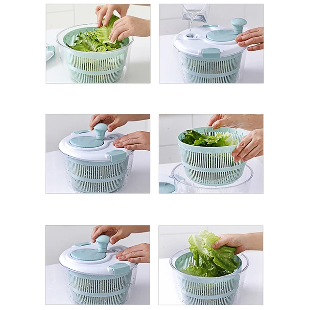 Zulay Kitchen Salad Spinner Large 5L Capacity - Manual Lettuce Spinner With  Secure Lid Lock & Rotary Handle - Red