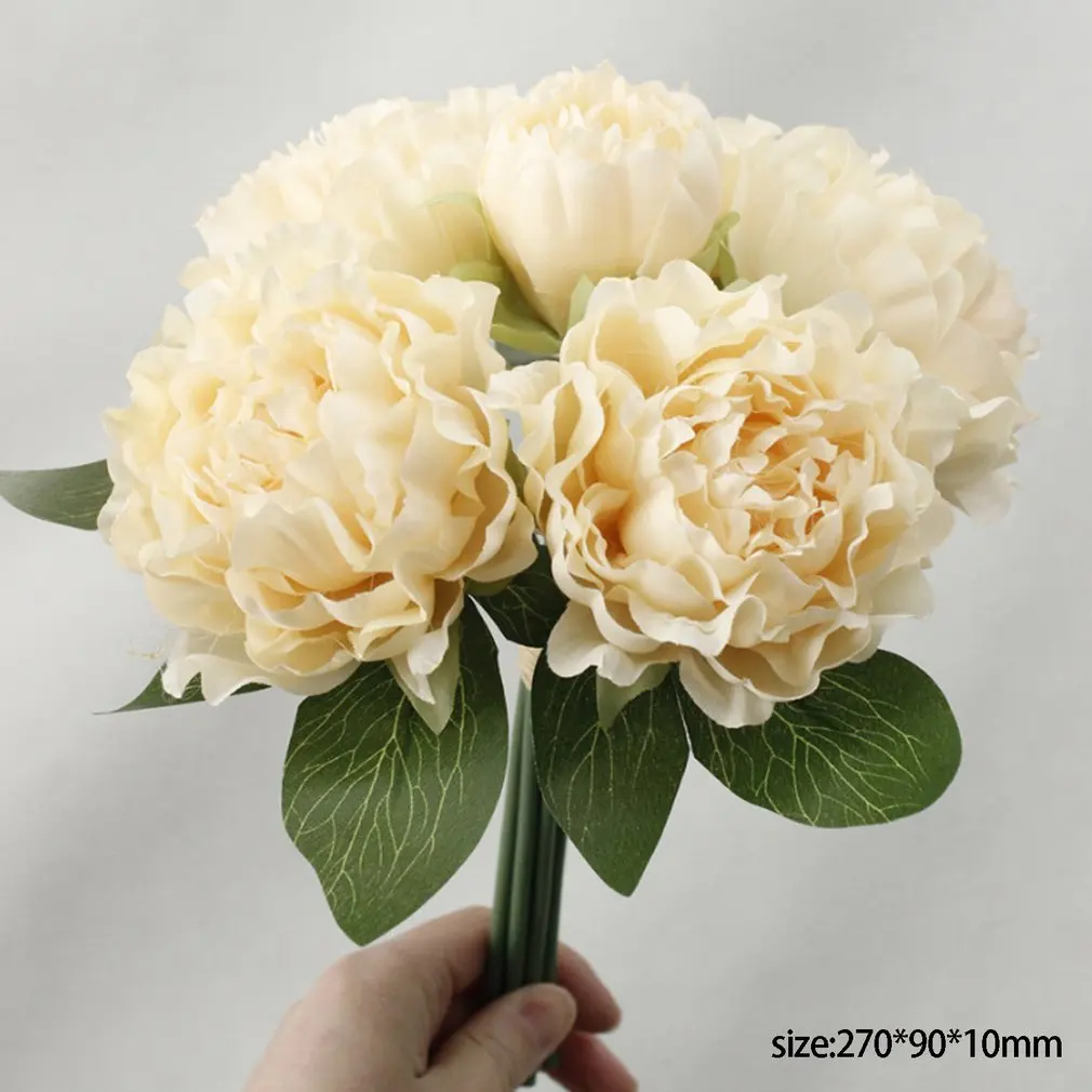Artificial Fake Flowers Imitation Peony Floral Wedding Bouquet Vase Home Decoration Wedding Ornament Supplies