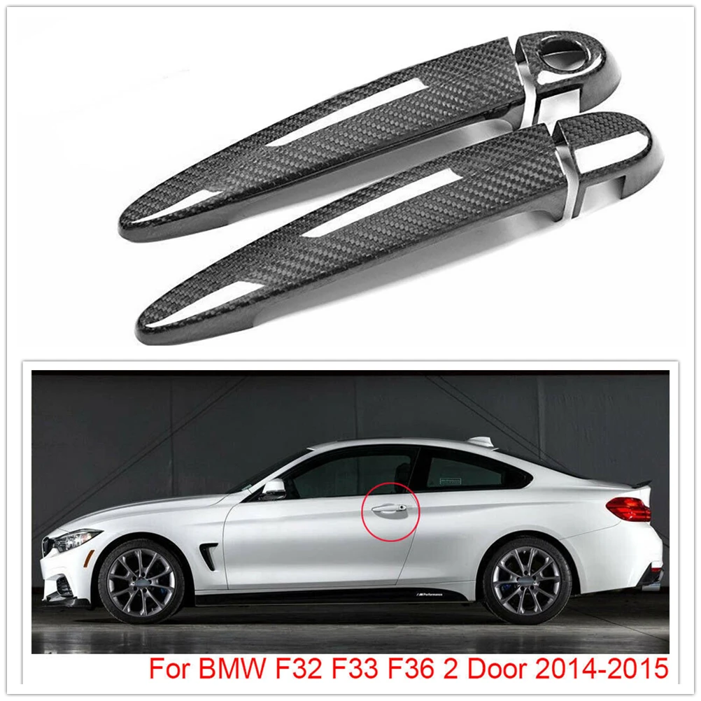 

For BMW F32 F33 F36 2 Door Real Carbon Fiber Car Exterior Door Handle Shell Cover Trim Non Smart Key Hole
