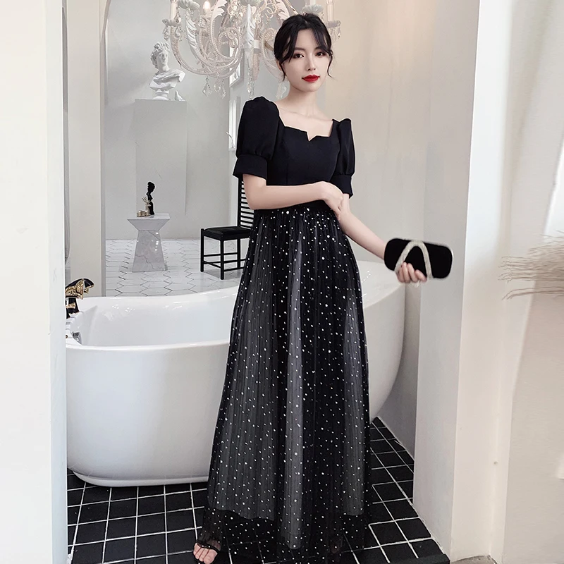 Элегантное женское длинное платье Cheongsam большого размера 3XL с рукавом-фонариком, Сетчатое вечернее платье, Осеннее Новое Сексуальное Тонкое Платье с вырезом лодочкой Vestidos