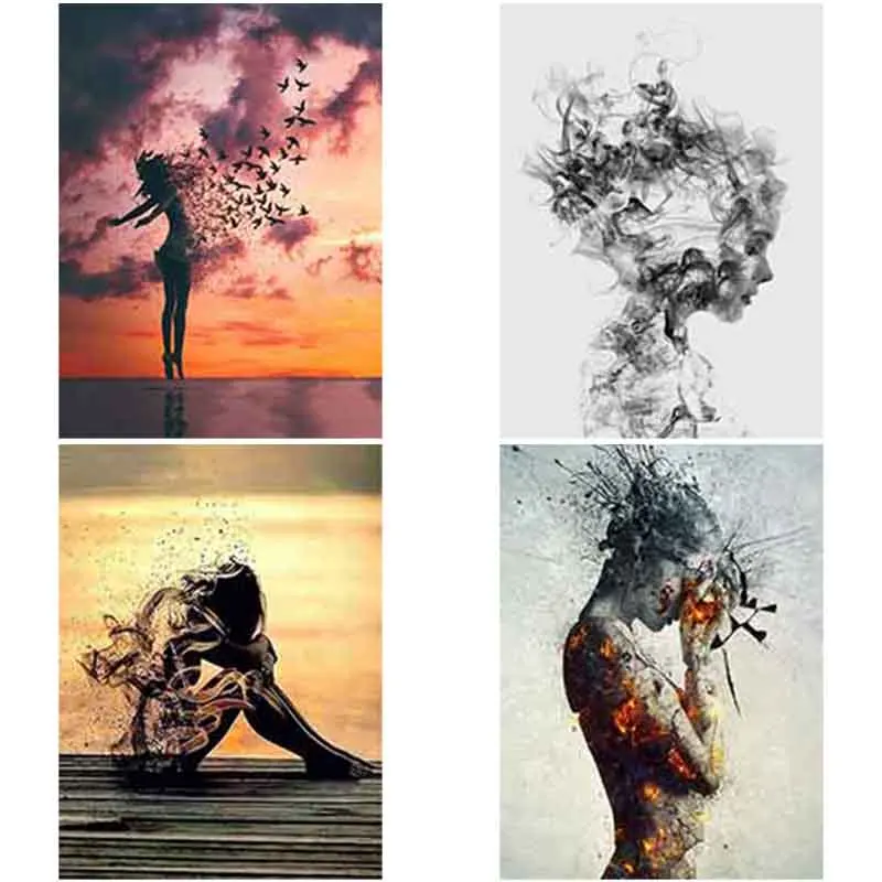 

DIY 5D Diamond Painting Female Scenery Diamond Art Embroidery Landscape Cross Stitch Full Round/Square Drill Home Decor Gift