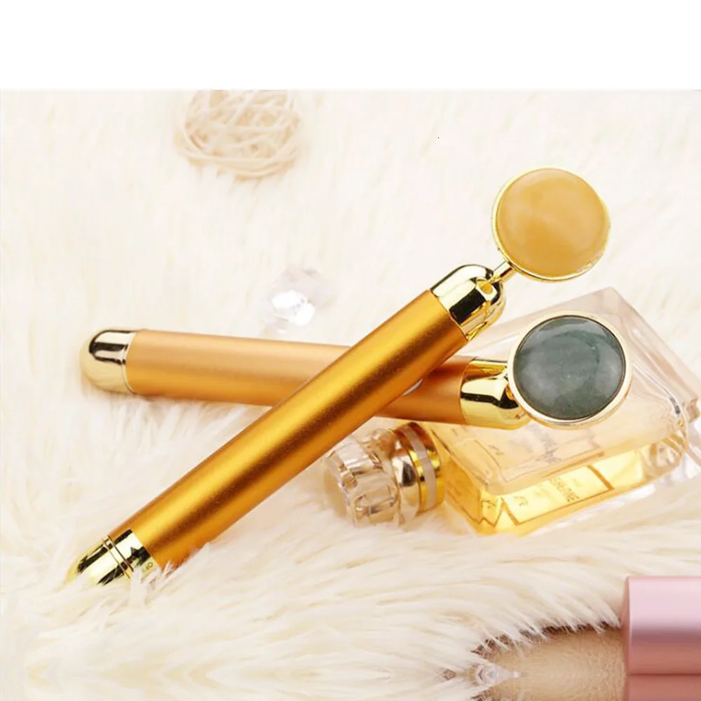 24k beauty Bar электронный нефритовый ролик для лица вибрирующий массажер для подтяжки лица против старения щеки подтяжки кожи уход машина