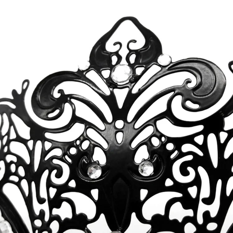 Великолепная Венецианская Маскарадная маска, изысканные стразы, вечерние, полый, сексуальная, Черная