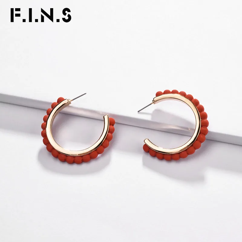 F.I.N.S пятицветные серьги Модные ювелирные изделия резиновое покрытие серьги-кольца женские эффектные Серьги Геометрические женские костюмы
