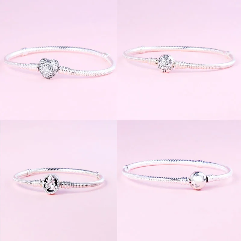 Ceny 925 srebro bransoletka fit 3mm Charm Charms oryginalna bransoletka biżuteria na prezent na walentynki