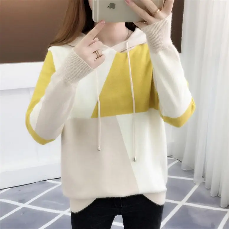 

Fashion Autumn New Maternity Top Pregnant Women Bottoming Sweater Hooded Collar Breastfeeding Dress Elastic Nursing Sweater