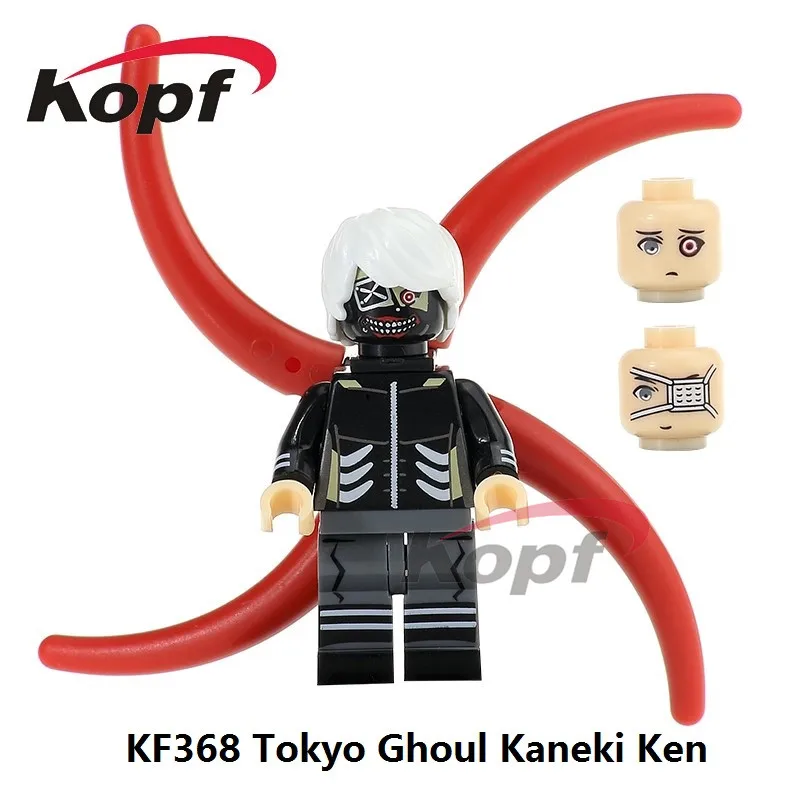 20 шт. Супер Герои Kaneki с маской три головы Токийский Гуль Kaneki Кен кирпичи экшн строительные блоки игрушки для детей KF368 - Цвет: KF368 20Pcs No Box
