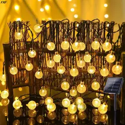 50 LEDS 10M 5M Solar Light Crystal Ball Solar Lamp LED String Lights Christmas Party Outdoor Decoration Garlands Fairy Lights