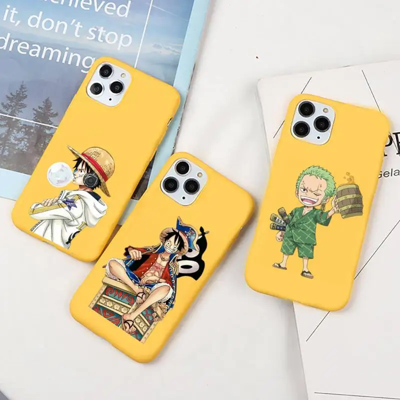

Anime one piece Luffy Zoro Phone Case Candy Color for iPhone 6 7 8 11 12 s mini pro X XS XR MAX Plus