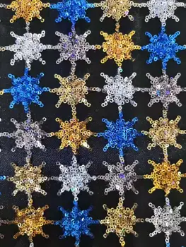 

embroiderd lace fabric Sophia-9.4213 with sequins beautiful Nigerian sequins lace fabric for party dress