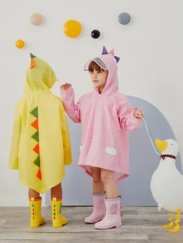 

Little Dinosaur CHILDREN'S Raincoat BOY'S Girls Kindergarten Large Brim Kids Children Poncho Baby Raincoat rain jacket kids
