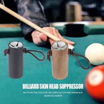 

2 in 1 Billiards Cue Tip Billiard Club Grinder Prick Wood and Aluminum Alloy Radian Burnisher File Rod Tips Sander Repair Tool