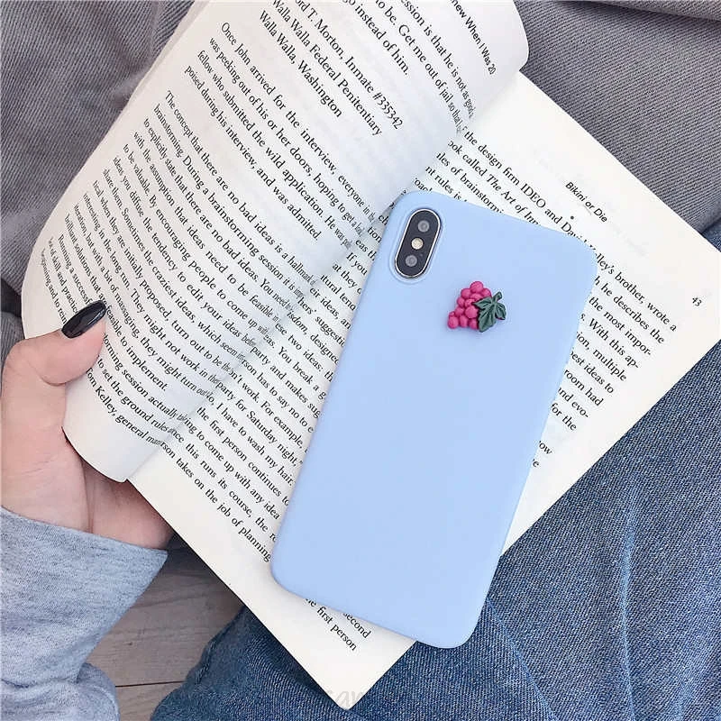 Милый 3D чехол с фруктами для oppo realme xt x2 x lite q 3 5 pro c2 c1 reno ace 2f 2 z 5g 10x zoom, Матовая Мягкая задняя крышка из ТПУ - Цвет: purple grape