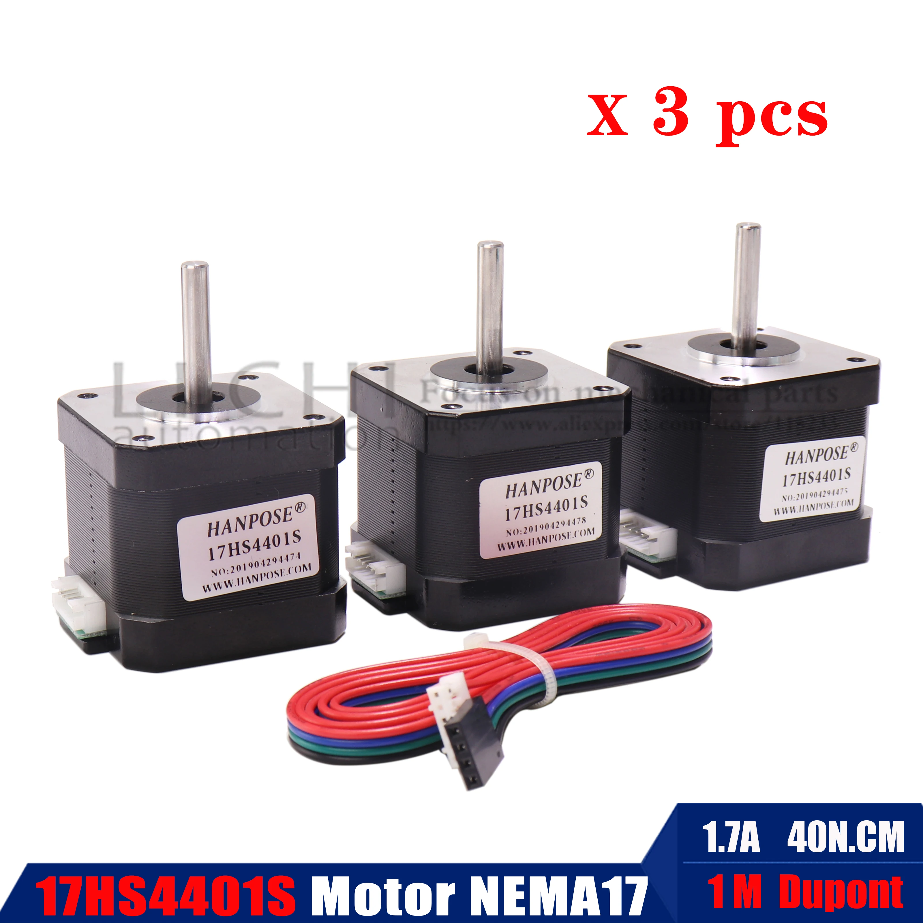 Шаговый двигатель Nema 17 42bygh шаговый 40 мм 42 мотор 1.7A 17HS4401S 4 питающих провода для 3D