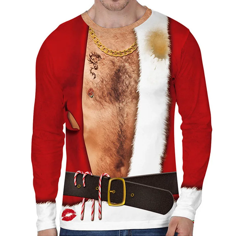 Уродливый Рождественский свитер для мужчин и женщин, осенне-зимние свитера, джемперы, топы для мужчин и женщин, 3D Толстовка с капюшоном, свитер, пуловер, Рождественская одежда - Цвет: Size C