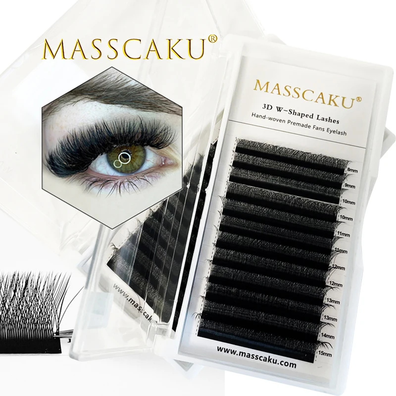 

Popular 3D/4D W shape eyelash extensions faux mink 8mm-15mm & mix length soft light individual professional faux mink lashes
