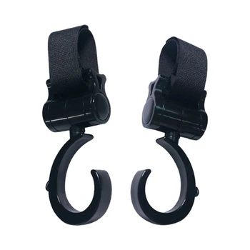 

2 pcs / Baby Rotate 360 Degrees Hooks Hanger Baby Bag Baby Carriage Baby Carriage Hook Cart Accessories