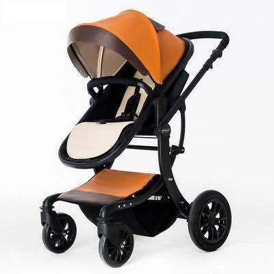brown Детская коляска Teknum 2 в 1 с высоким ландшафтом X, детская коляска для новорожденных, 6 детских колясок, бесплатный подарок,, для детей 0-3 лет, кожаная детская коляска - Цвет: brown