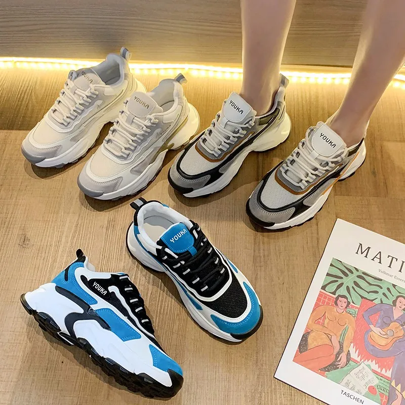 

Spring/Summer 2020 new thick bottom increased wild casual sports shoes fashion color matching old shoes women X035