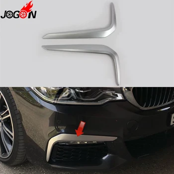 

For BMW 5 Series G30 2017 2018 Sport Car Front Foglight Fog Light Lamp Eyelid Eyebrow Cover Trim ABS Chrome Matte Silver