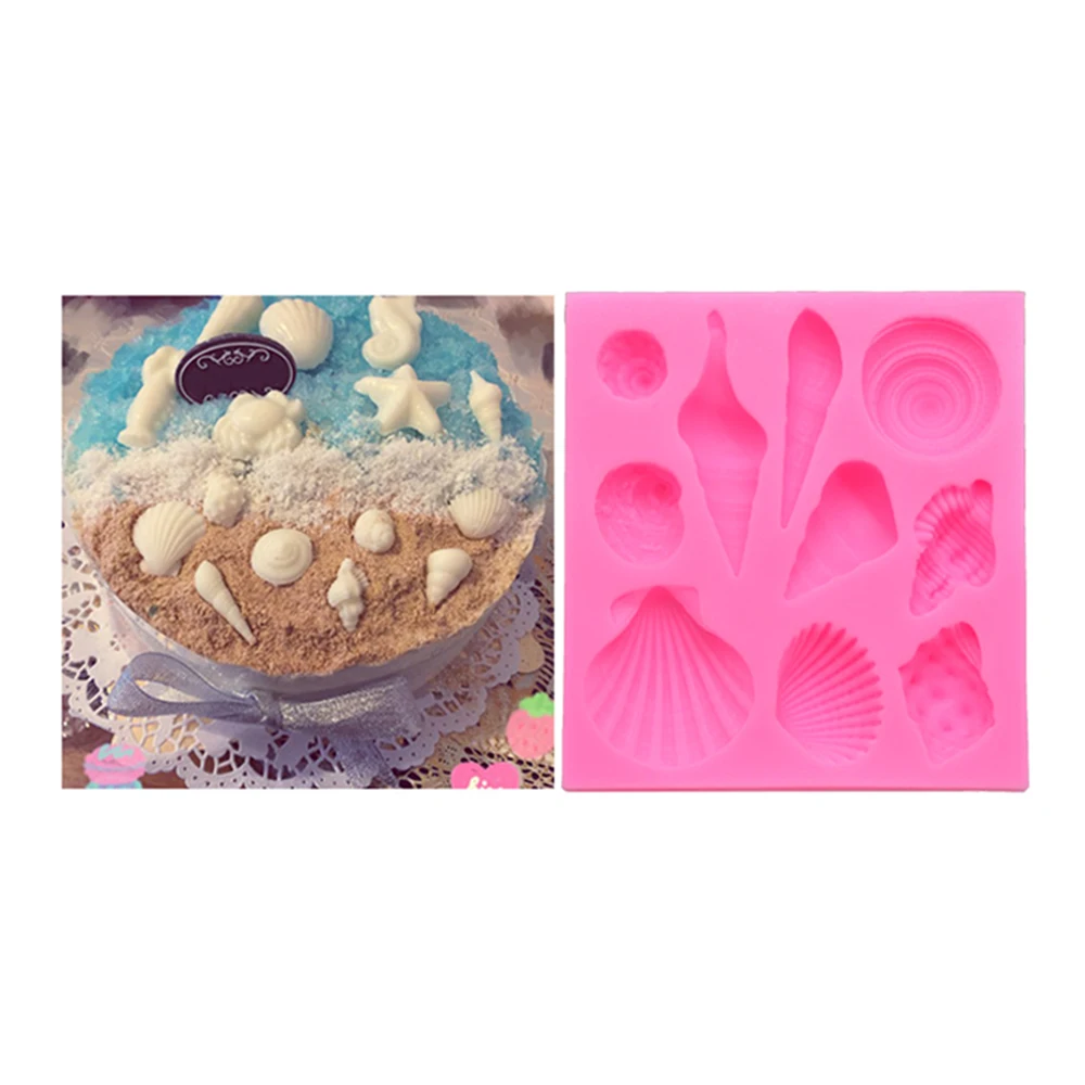 3D Раковины силиконовая форма для мыла DIY помадка шоколадный кухонный десерт инструменты для украшения выпечки, торта ароматический гипсовый пресс-формы