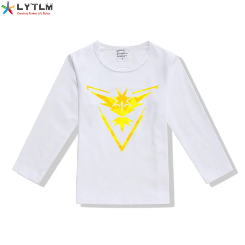 LYTLM XXX/детская одежда для мальчиков топы для маленьких девочек с принтом «Pokemon Go», футболки для мальчиков с надписью «TEAM INSTINCT», детские топы в стиле Харадзюку в стиле хип-хоп для девочек - Цвет: CX White