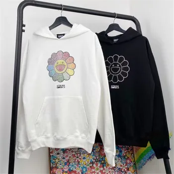 

2020FW Thick Diamond Sun Flower Takashi Murakami Hoodie Men Women 1:1 High Quality Sweatshirts Foam Takashi Murakami Pullovers