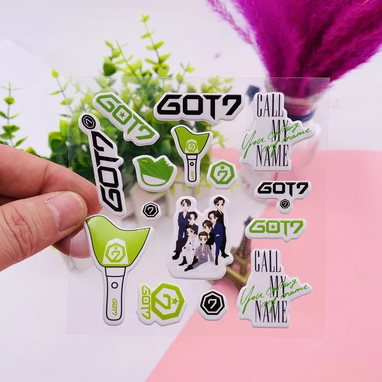 Kpop BLACKPINK EXO GOT7 Мультяшные наклейки с пузырьками