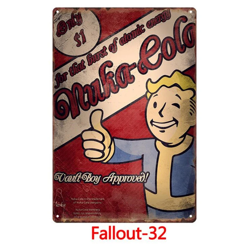 Винтажная игра Fallout 3 4 Ретро металлический оловянный плакат с подписью металлический знак паб домашняя доска металлический винтажный домашний Декор стены искусства бара украшения