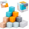 Wooden Early Learning Education Intelligence Building Block Toys Children Portable Cognitive Travel Interactive Game Toys Gifts 6