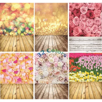 

SHENGYONGBAO Vinyl Custom Photography Backdrops Prop Flower and wood Planks Photo Studio Background 91223SF-61