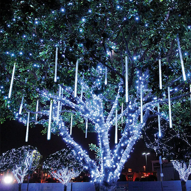 

50cm 8 Tubes Waterproof Meteor Shower Rain Lights Falling Rain Fairy String Light for Xmas Weeding Party Home Outdoor Decoration