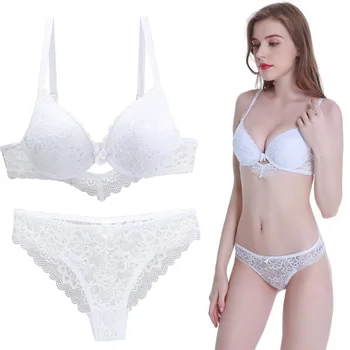 

2020 New Bra Set Europe and America Underwire Deep V Large Breast French Sexy Lace Underwear Set Lady Bra