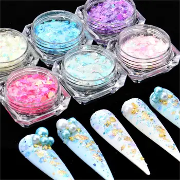 

ZKO 1Set Nail Glitter Holographic Powder Set Shiny Sequin for Nails Beauty Makeup Manicure Nail Art Accessories